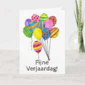Nederlandse Birthday bos ballonnen Kaart (Voorkant)