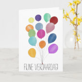 Nederlandse Birthday Kaart ballonnen (Gele Bloem)