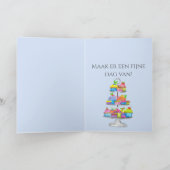 Nederlandse Birthday Waterverf cupcakes Kaart (Binnen)