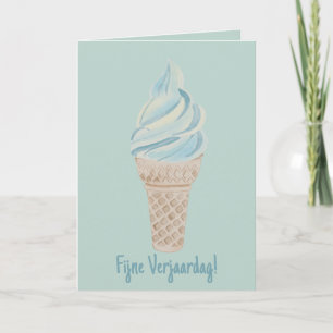Nederlandse Birthday Waterverf Ice Cream Kaart