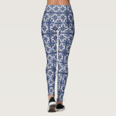  Nederlandse Blauwe Tegels -  gestileerde Motif op Leggings (Achterkant)