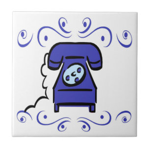Nederlandse blauwe telefoon tegeltje