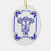 Nederlandse blauwe tulpen keramisch ornament (Rechts)