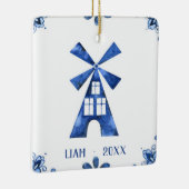 Nederlandse blauwe windmill gepersonaliseerd versi keramisch ornament (Rechts)