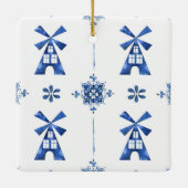Nederlandse blauwe windmill gepersonaliseerd versi keramisch ornament (Achterkant)