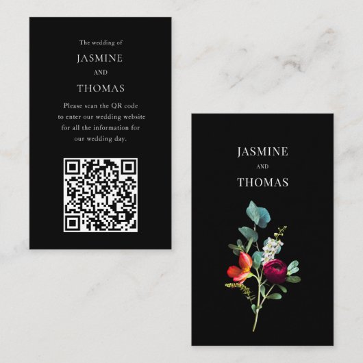 Nederlandse Bloemenbruiloft website QR Code Visitekaartje (Voorkant / Achterkant)