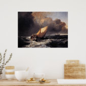 Nederlandse boten in een Gale Poster (Keuken)