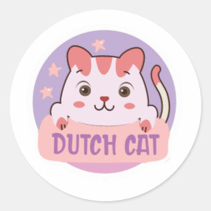 Nederlandse Bros Cat-liefhebbers Ronde Sticker