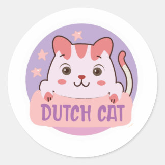 Nederlandse Bros Cat-liefhebbers Ronde Sticker