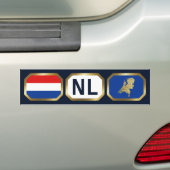 Nederlandse Bumpersticker vlaggenkaartcode (Op auto)