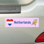 Nederlandse Bumpersticker Vlaggenkop + Kaart (Op auto)