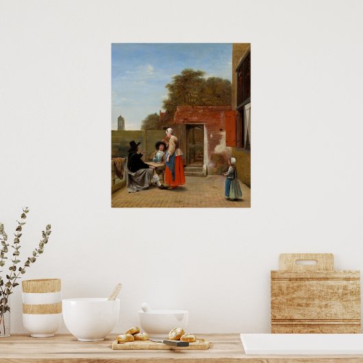 Nederlandse Courtyard - Pieter de Hooch Fine Art P Poster (Keuken)