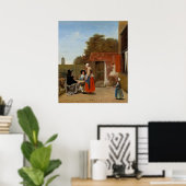 Nederlandse Courtyard - Pieter de Hooch Fine Art P Poster (Thuiskantoor)