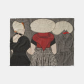 Nederlandse dames in traditionele kleding - vleekb fleece deken (Voorkant (Horizontaal))