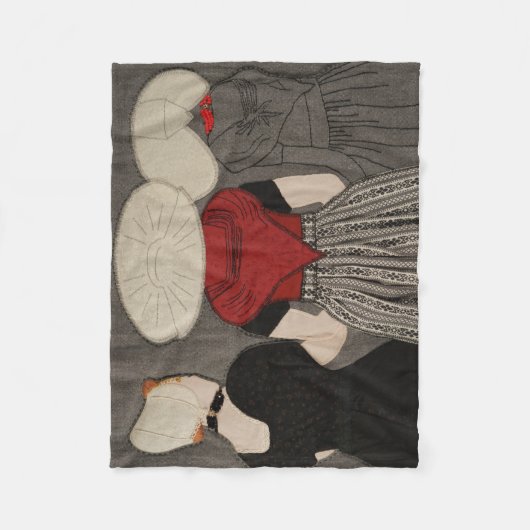 Nederlandse dames in traditionele kleding - vleekb fleece deken (Voorkant)