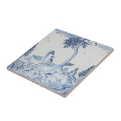 Nederlandse Delft met ganzen of eenden Antiek-25 Tegeltje (Zijkant)