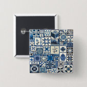 Nederlandse Delft Vierkante Button 5,1 Cm (Voorkant /achterkant)