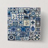 Nederlandse Delft Vierkante Button 5,1 Cm (Voorkant)