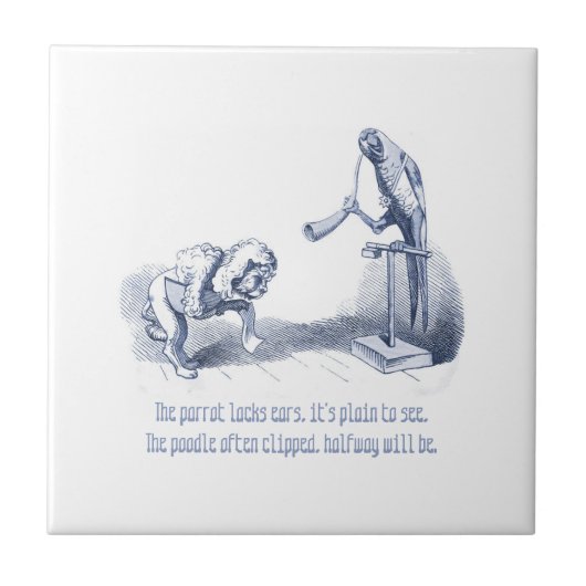 Nederlandse Delft Wilhelm Busch geïnspireerd speel Tegeltje (Voorkant)