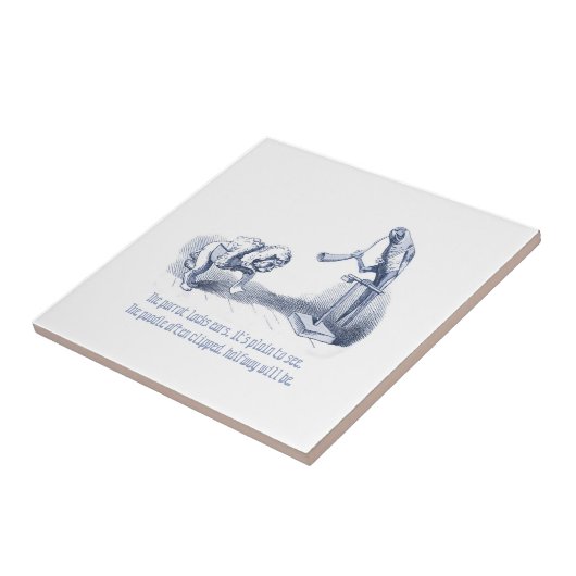 Nederlandse Delft Wilhelm Busch geïnspireerd speel Tegeltje (Zijkant)