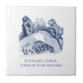 Nederlandse Delft Wilhelm Busch geïnspireerd speel Tegeltje (Voorkant)