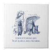 Nederlandse Delft Wilhelm Busch geïnspireerd speel Tegeltje (Voorkant)