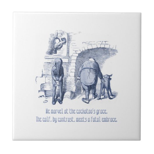 Nederlandse Delft Wilhelm Busch geïnspireerd speel Tegeltje (Voorkant)