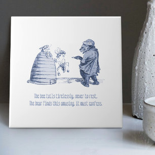 Nederlandse Delft Wilhelm Busch geïnspireerd speel Tegeltje