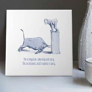 Nederlandse Delft Wilhelm Busch geïnspireerd speel Tegeltje