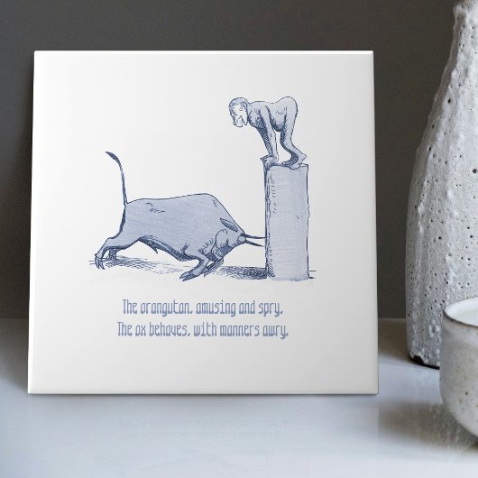 Nederlandse Delft Wilhelm Busch geïnspireerd speel Tegeltje