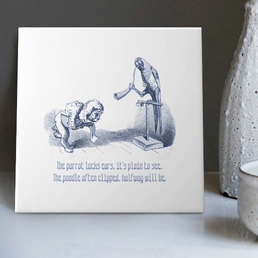 Nederlandse Delft Wilhelm Busch geïnspireerd speel Tegeltje