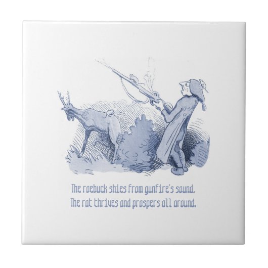 Nederlandse Delft Wilhelm Busch geïnspireerd speel Tegeltje (Voorkant)