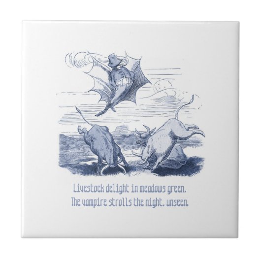 Nederlandse Delft Wilhelm Busch geïnspireerd speel Tegeltje (Voorkant)