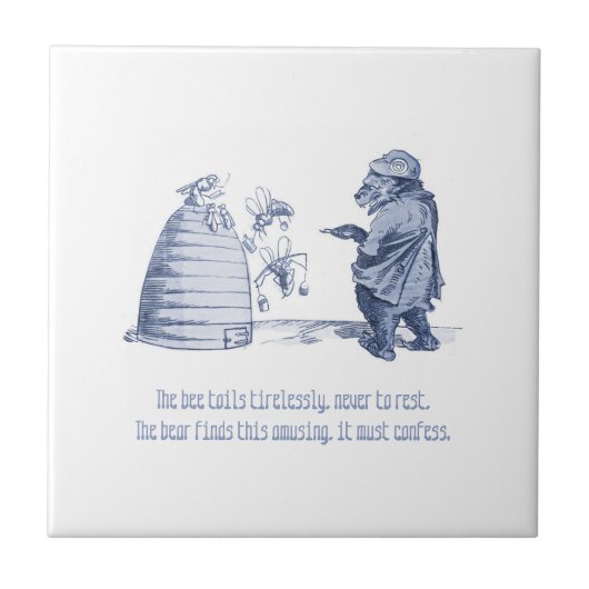 Nederlandse Delft Wilhelm Busch geïnspireerd speel Tegeltje (Voorkant)