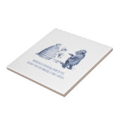 Nederlandse Delft Wilhelm Busch geïnspireerd speel Tegeltje (Zijkant)