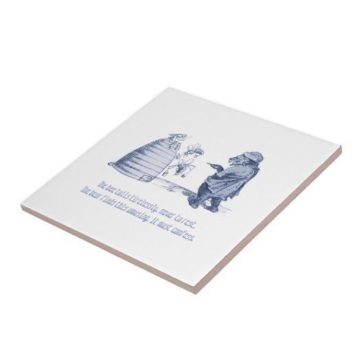 Nederlandse Delft Wilhelm Busch geïnspireerd speel Tegeltje (Zijkant)