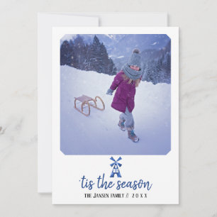 Nederlandse Delft Windmill Photo Holiday Card Feestdagenkaart