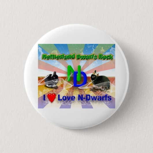 Nederlandse Dwergkonijn Ronde Button 5,7 Cm (Voorkant)