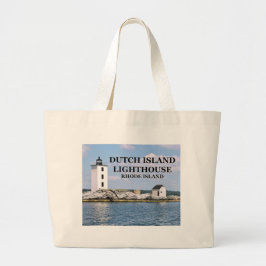 Nederlandse eilandvuurtoren, Rhode Island Canvas t Grote Tote Bag