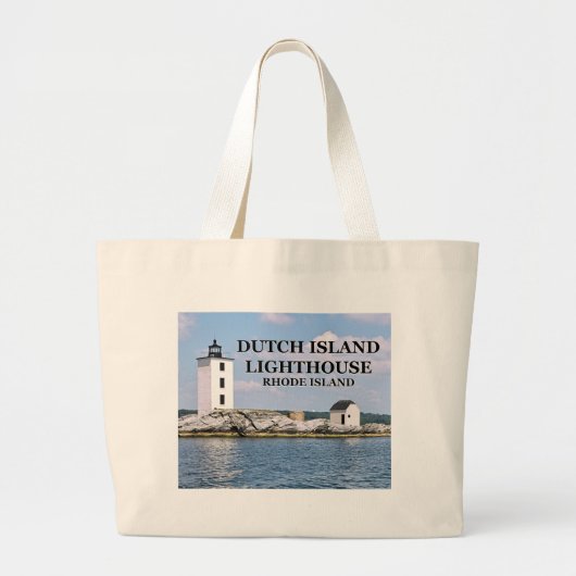 Nederlandse eilandvuurtoren, Rhode Island Canvas t Grote Tote Bag (Voorkant)