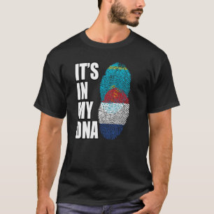 Nederlandse En Kazachstaanse Mix DNA Erfgoed Vlag T-shirt