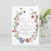 Nederlandse Floral Wreath Bridal Shower Kaart (Staand voorkant)