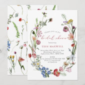 Nederlandse Floral Wreath Bridal Shower Kaart (Voorkant / Achterkant)