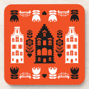 Nederlandse Folk Art Print Bier Onderzetter