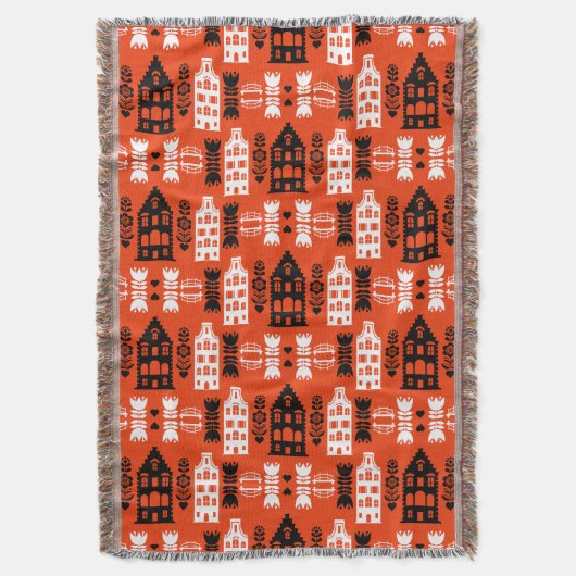 Nederlandse Folk Art Print Deken (Voorkant Verticaal)