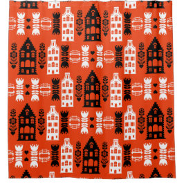 Nederlandse Folk Art Print Douchegordijn