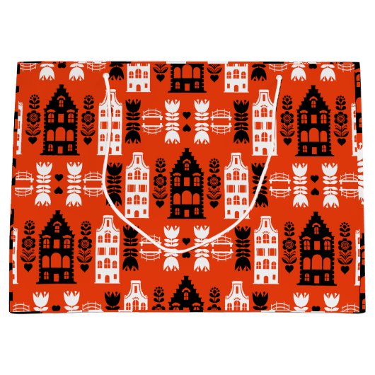 Nederlandse Folk Art Print Groot Cadeauzakje (Voorkant)