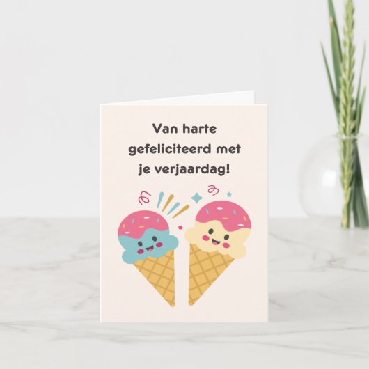 Nederlandse gelukkige verjaardag kaart (Voorkant)