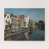 Nederlandse grachtenpanden in Delft Nederland Legpuzzel (Horizontaal)