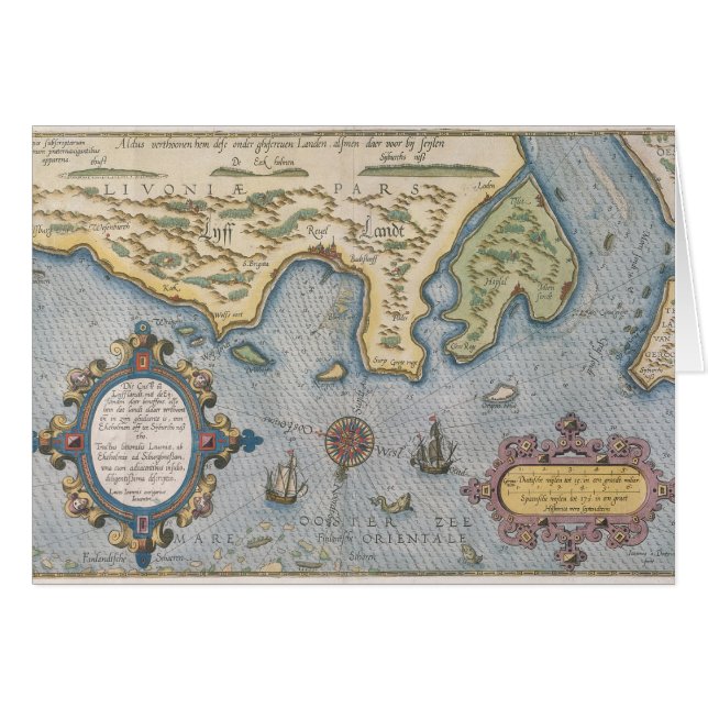 Nederlandse handelskaart van het Baltische Zee (Voorkant Horizontaal)